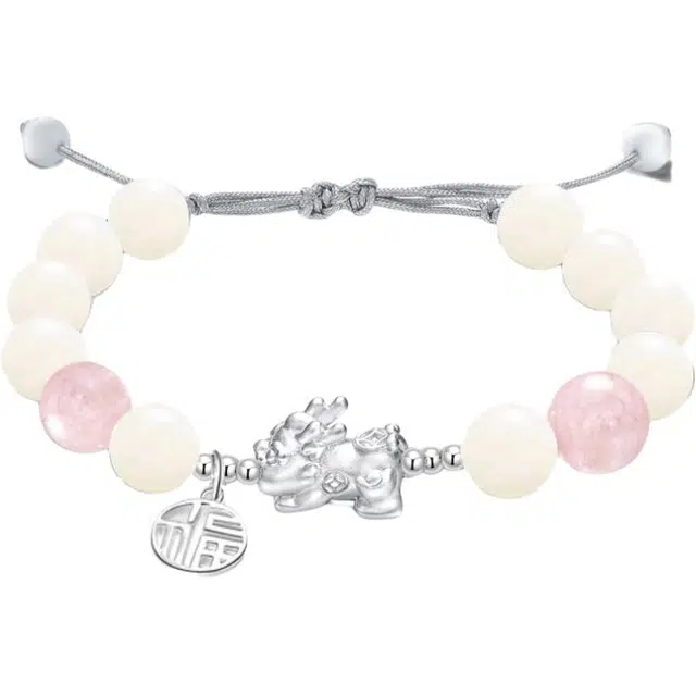 余笙情 [财源滚滚]新中式招财纳福貔貅手饰抓钱吞金兽事事如意平安顺遂好运 菩提根 手链 男女同款情侣款