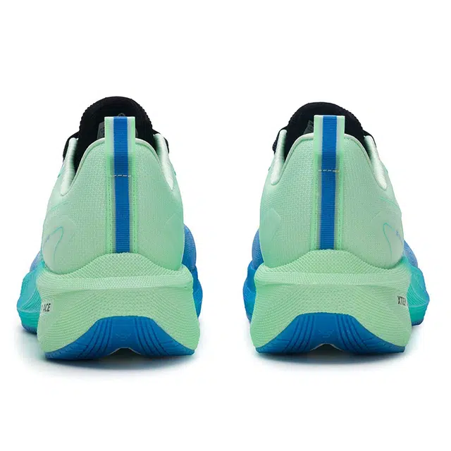 特步 运动舒适减震轻便 低帮 训练跑步鞋 男款 蓝绿