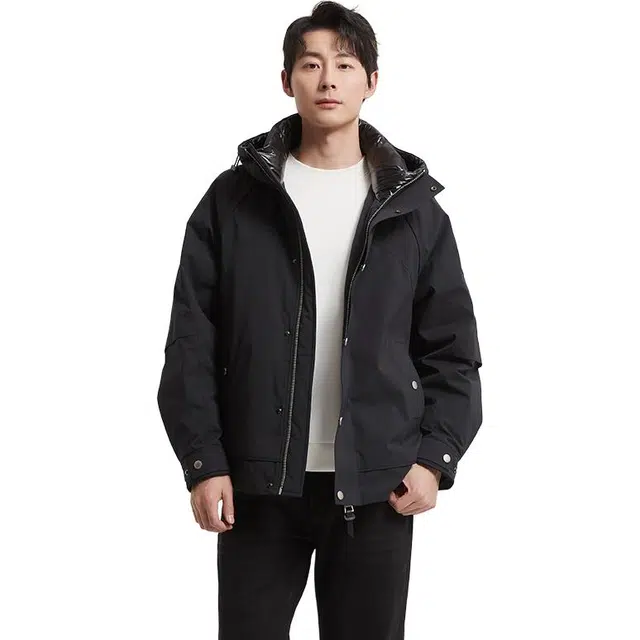 古鲨 潮流户外高端防风连帽外套羽绒服 男款