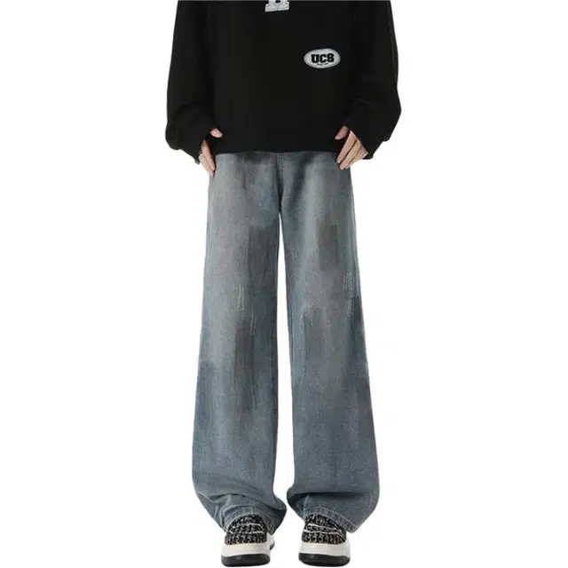 金盾 美式潮牌复古潮流牛仔裤 男款