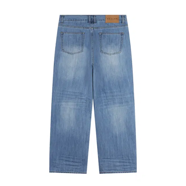 BESLOW DEEP ONE TUCK FADED JEANS