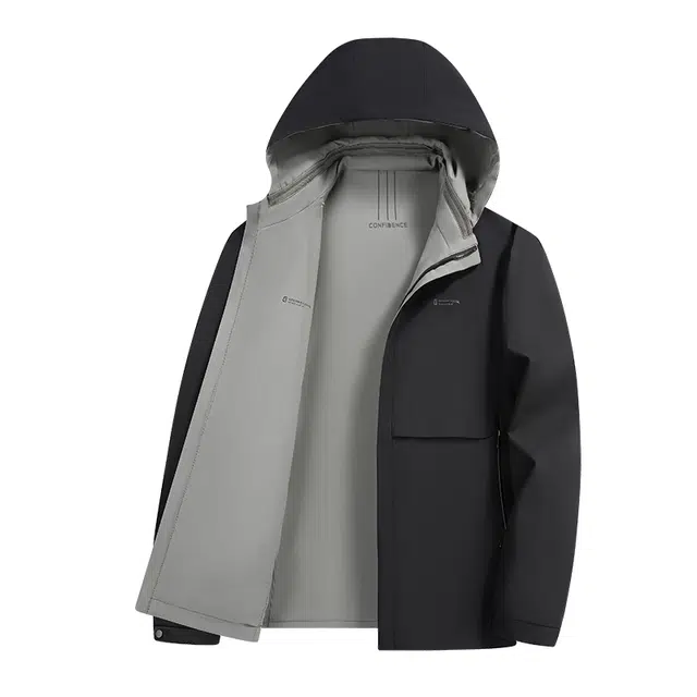 老爷车 纯色爸爸装可拆卸帽常规标准通勤风夹克 男款