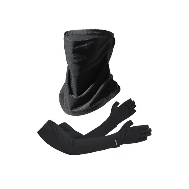 南极人 全脸防紫外线冰丝口罩骑行开车户外运动沙漠防沙脸部遮阳遮脖子围脖套宽松冰袖手臂套袖冰凉 轻薄 防晒面罩 男款