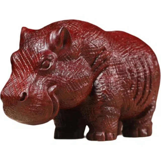 得笙陌 财大气粗河马财源广进国潮工艺品 绿檀 摆件 男女同款情侣款