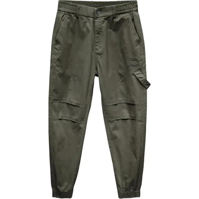 半空山 美式复古高街拼接解构褶皱设计半松紧高品质宽松百搭束脚工装裤 男女同款