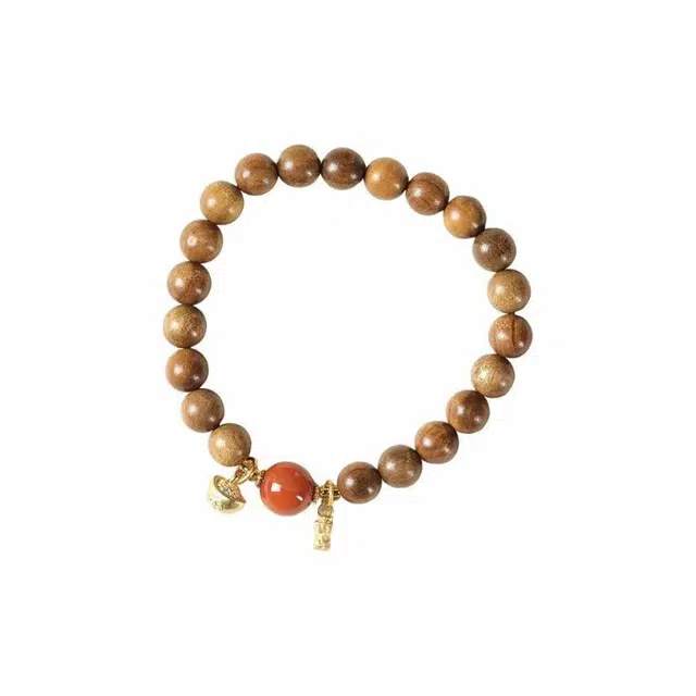 郁馨 貔貅吞金兽聚宝盆八方来财飞黄腾达本命年转运 单圈简约禅意叠戴森系温柔民族风#好运 楠木 手串 男女同款情侣款