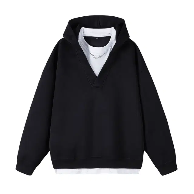 普鲁士多特蒙德 美式复古两件连帽宽松百搭卫衣 男女同款