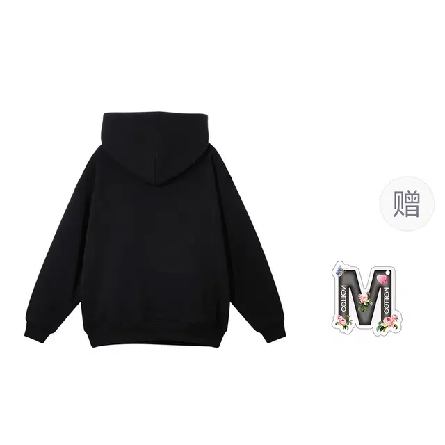 棉购 连帽宽松韩版学生口袋带帽套头加绒外套卫衣 男女同款