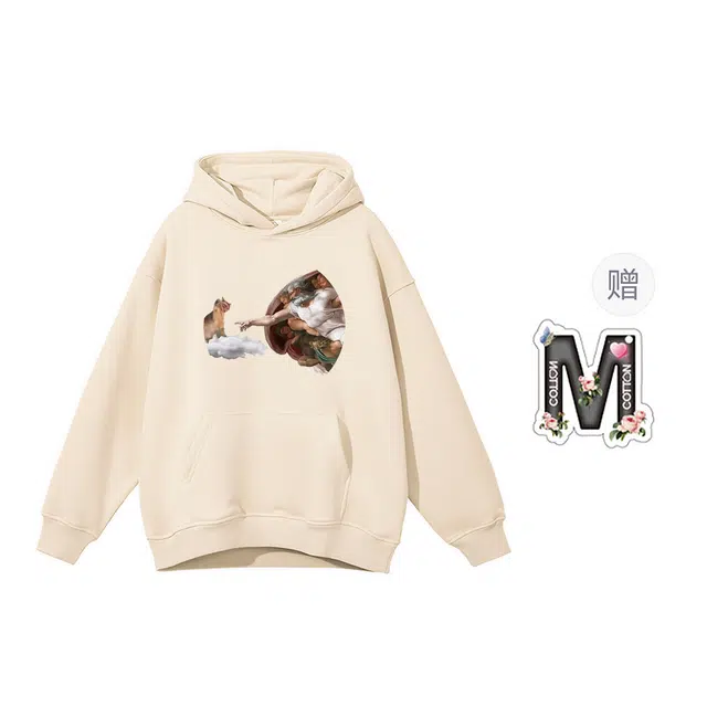 棉购 加绒加厚百搭潮流印花美式学生卫衣 女款