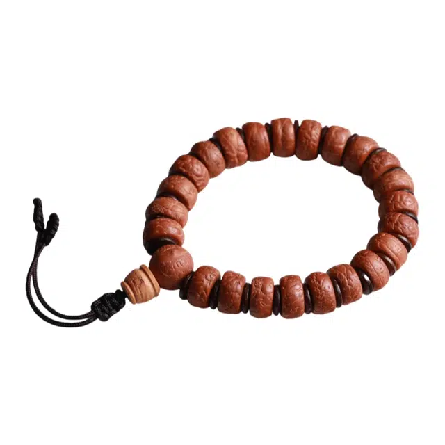 宣华意 精品药片佛念珠 复古国风文玩原籽藏式正眼 凤眼菩提 手串 男女同款情侣款