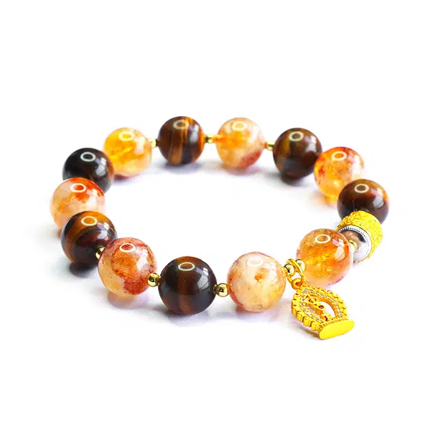 絮物 【金辉虎韵】复古国潮新中式轻奢小众设计高级感出街神器温柔甜美气质可爱万事如意上岸#好运 虎眼石 手串 男女同款情侣款