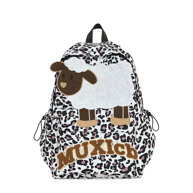 爱尔绅特 大容量百搭可爱潮流 尼龙 双肩包 常规 女款 黑白小羊