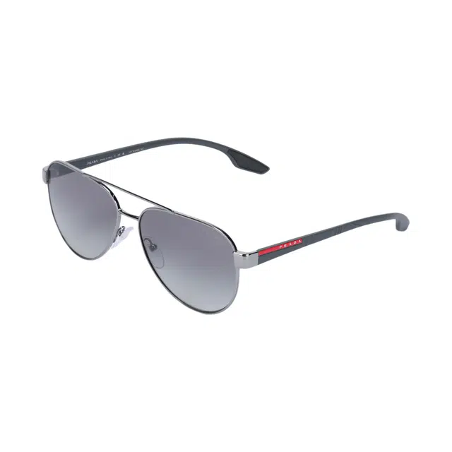 Prada Wise Executive Aviator Sunglasses Silver Gray
