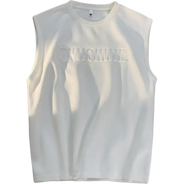 佐菲利 字母美式高街宽松圆领休闲运动坎肩无袖背心 男款