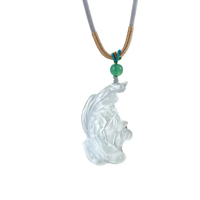 乃瑭 【高品质 以玉通情见玉如见人】上岸鸿运当头好运双鱼 聚财纳福国潮锦鲤吉祥如意新中式 四大名玉 岫玉 项链 男女同款情侣款