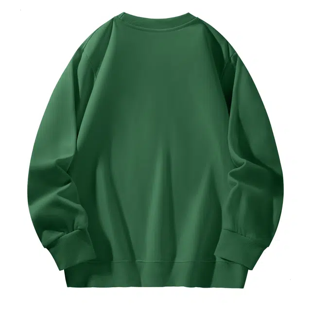 棉致 幸运标志简约纯色复古休闲柔软抗皱舒适基础百搭美式街头宽松落肩套头圆领卫衣 男女同款