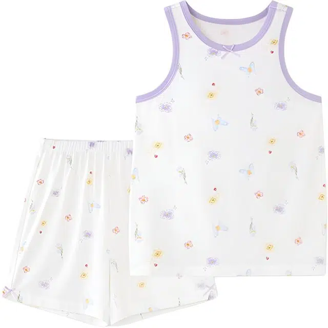 英氏家居服套装 短袖背心短裤 休闲夏季凉感透气女童 𫔮