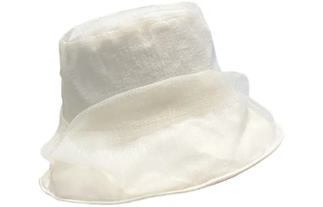 优幽兰 韩系时尚欧根纱帽子百搭高级感显脸小盆帽街头出游海边度假透气防紫外线遮阳帽 聚酯纤维 防晒帽 女款