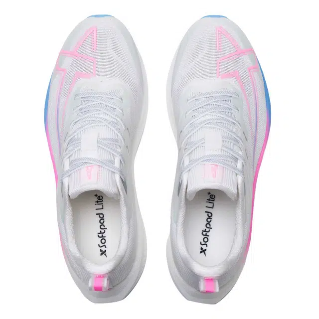 特步 运动舒适减震轻便 低帮 训练跑步鞋 男款 白粉色