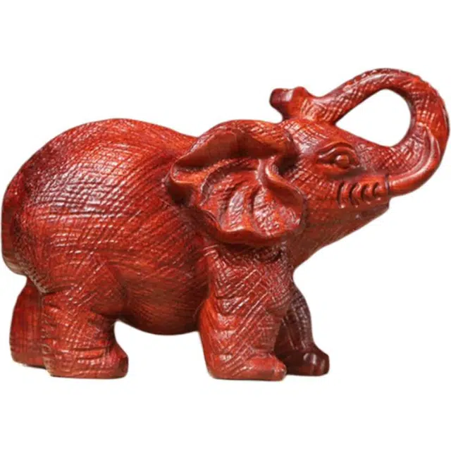 得笙陌 吉祥象富贵象万象更新国潮新中式木雕把玩件手把 血檀 摆件 男女同款情侣款