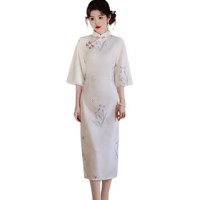 笔杏 新中式旗袍休闲户外运动出行短袖连衣裙 女款