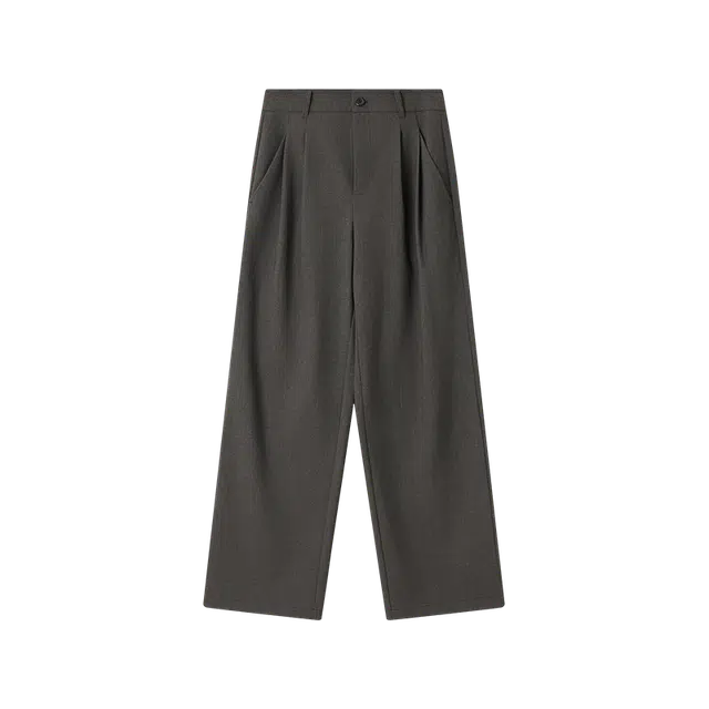 沫晗依美 纯色时尚简约舒适设计阔腿休闲裤 女款