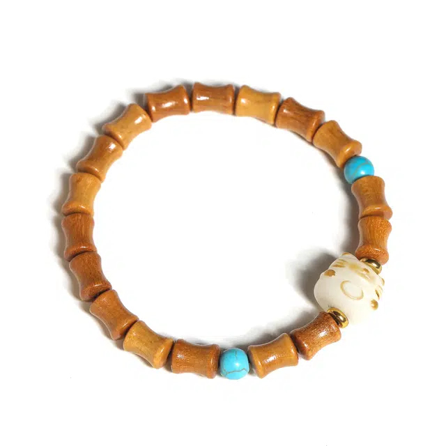 灵晔 国潮新中式轻奢高级感佛珠文玩柿柿如意竹节款节节高升万事如意念珠盘玩#好运 檀木 手串 男女同款情侣款