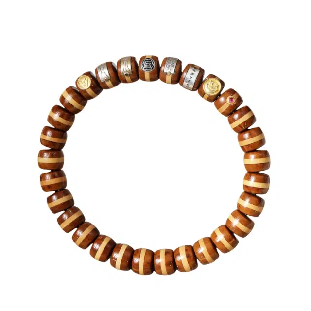 宣华意 国风复古典雅高品质独特设计天师府老型金腰带一线天精品招财鼠佛珠念珠 紫金鼠 手串 男女同款情侣款