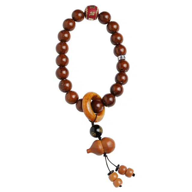 宣华意 国潮民族风文玩配饰跑环六字真言盘玩手持 紫金鼠 手串 男女同款情侣款