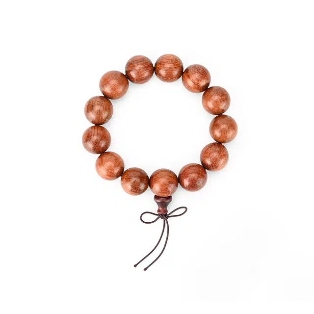 天纵 新中式复古文玩盘玩佛珠 招财进宝 纳福平安  简约经典素圈国风好运念珠 花梨木 手串 男女同款情侣款