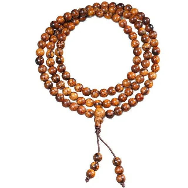 茂琼 好运 典雅复古佛珠佛珠手持念珠子文玩多圈清香满油经典 贡木 木作手串 男女同款情侣款