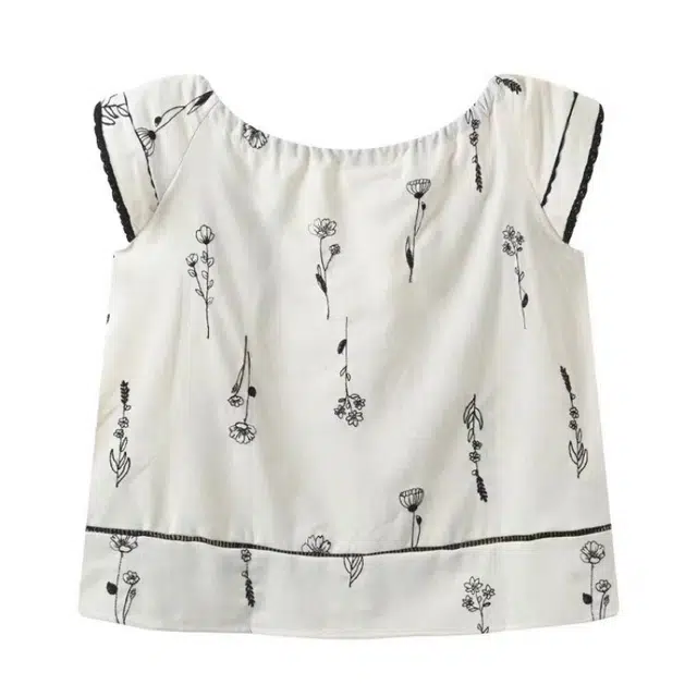 识恩 大码圆领短袖女夏季休闲减龄设计感上衣衬衫 女款