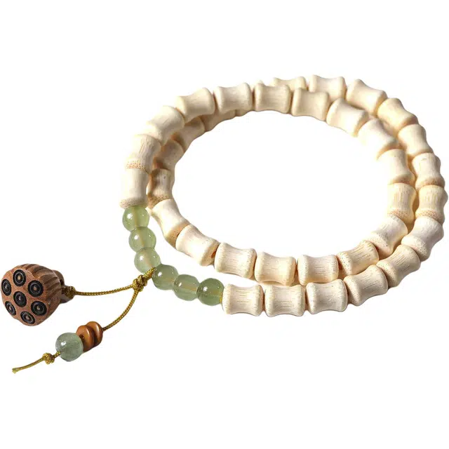 灵晔 国潮开运新中式竹节珠莲蓬招财纳福转运文玩八方来财平安喜乐考公上岸盘玩招财进宝小众设计#好运 檀木 手串 男女同款情侣款