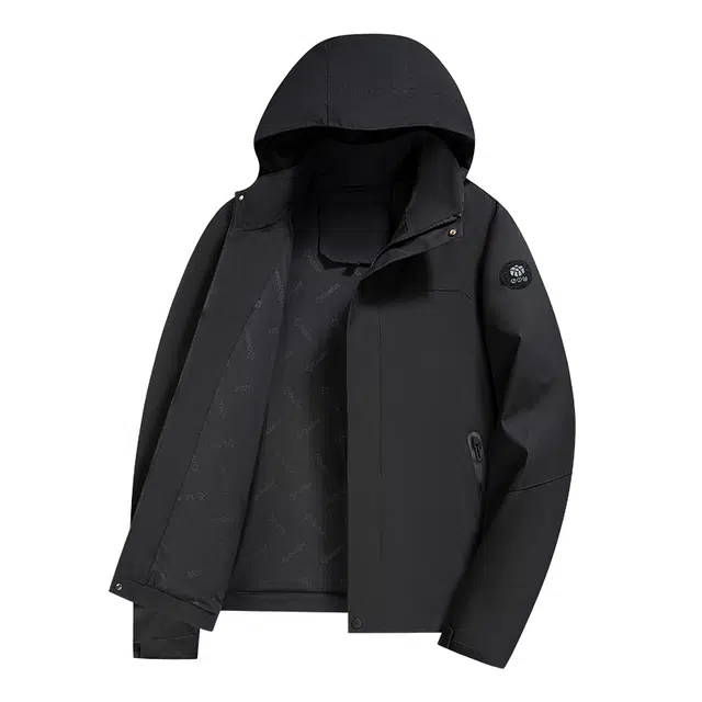 老爷车 可拆卸连帽撞色休闲纯色常规宽松型通勤风夹克 男款