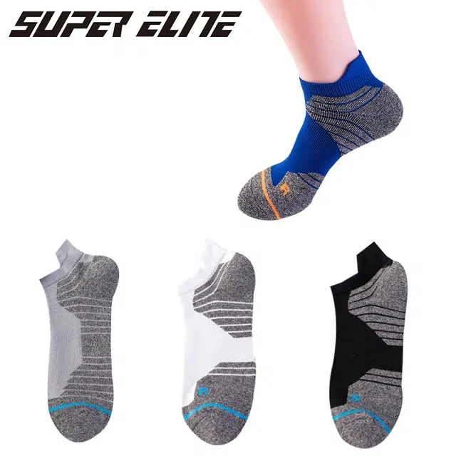 睦隆世家 专业实训级运动健身舒适透气减震耐磨短筒篮球袜 男款