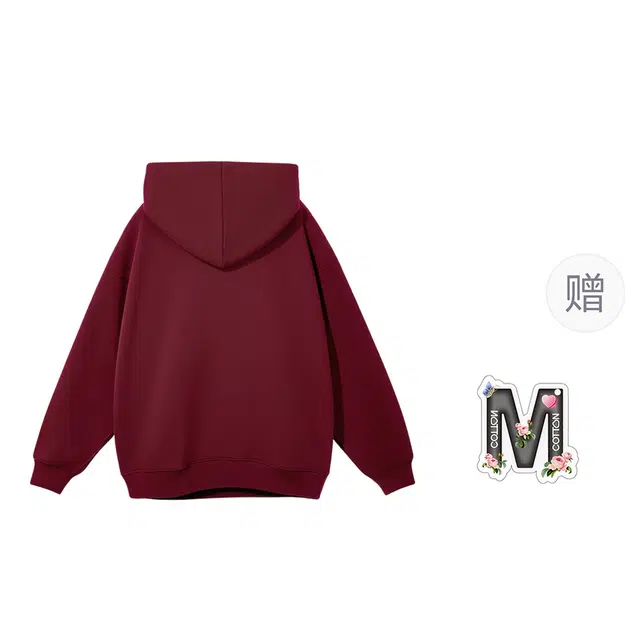 棉购 连帽宽松韩版学生口袋带帽套头加绒外套卫衣 男女同款