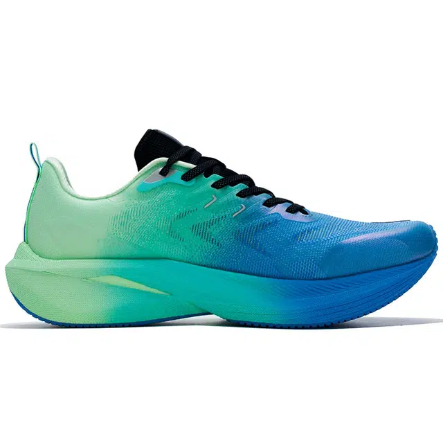 特步 运动舒适减震轻便 低帮 训练跑步鞋 男款 蓝绿