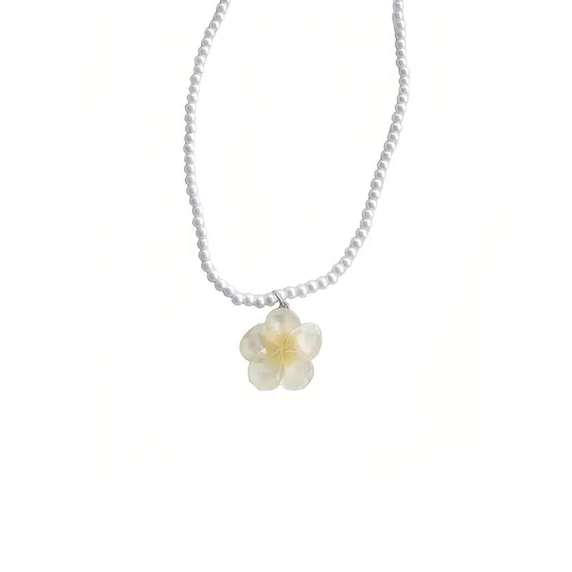 前方大荒野 透亮小花串珠链锁骨链森系小清新甜美温柔文雅少女心精致小巧时尚小众设计日常百搭时髦个性 菩提根 项链 女款