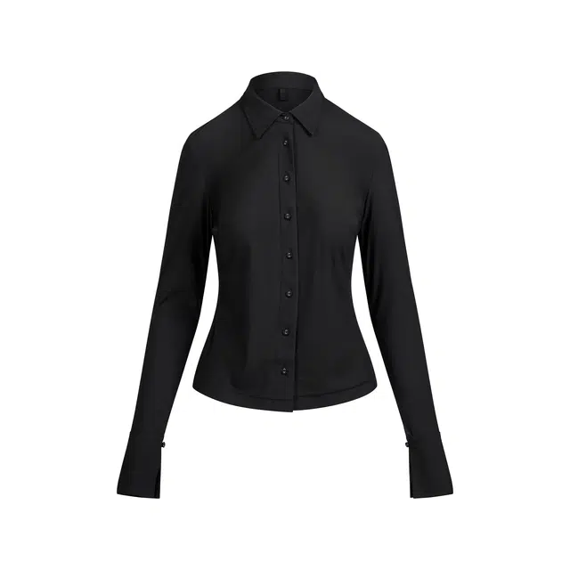 SKIMS FW25 CLING MATTE LONG SLEEVE BUTTON UP