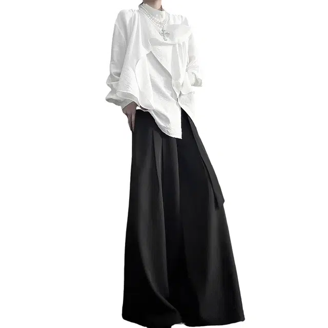 半空山 欧美绅士感小众复古气质小衫无性别主义纽扣文艺风时尚衬衫 男女同款