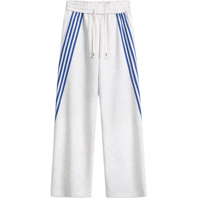 欧路得 美式条杠运动卫裤宽松潮牌斜纹裤子垂感百搭直筒裤休闲裤 男款