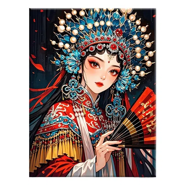 萌吉码 国风数字油画 白模填色/模具彩绘/石膏娃娃