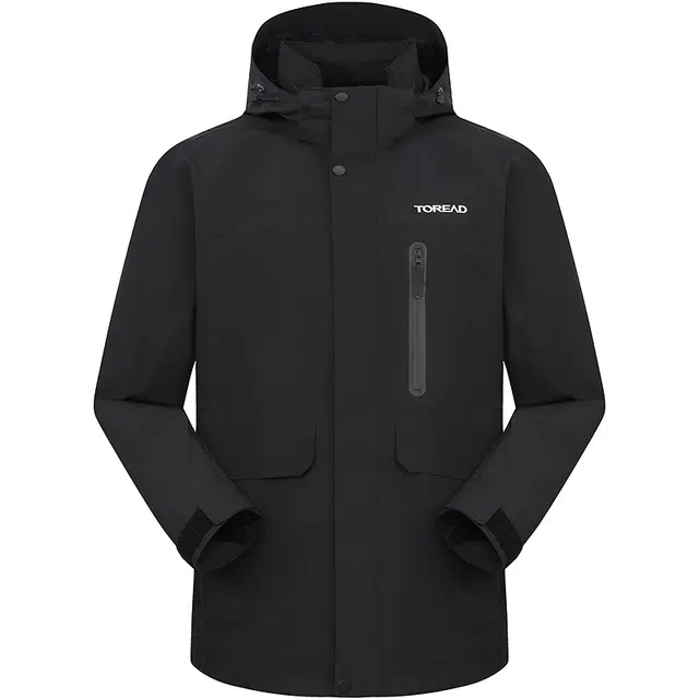 探路者  连帽舒适拉链连帽长袖  防水防风冲锋衣 男款