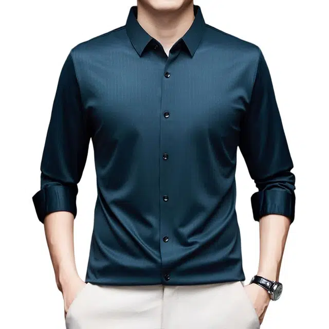 卡丹狄诺 无痕锦氨高弹垂顺轻商务休闲百搭舒适春秋季长袖衬衫 男款