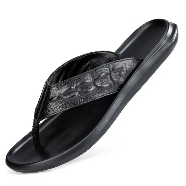 敦奴 潮流百搭 舒适简约人字拖鞋 男款 黑色