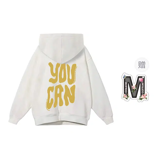 棉购 慵懒风字母图案宽松长袖卫衣 男女同款