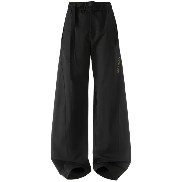 稻草人 美式高街系列纯色潮流褶皱分层解构设计感字母宽松简约痞帅直筒百搭阔腿运动拖地休闲裤 男女同款