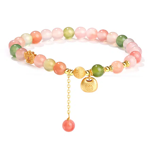 老凤祥 福袋 多巴胺彩色珠体飞舞新中式国风气质百搭轻奢简约高级感 蝴蝶流苏转运珠#好运 玛瑙 手串 女款