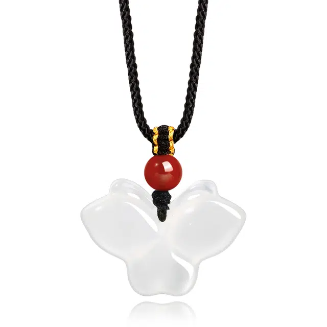 老凤祥 福运蝴蝶  新中式国潮风百搭显白 蝴蝶翩翩通勤#好运天然 玉髓 项链 女款