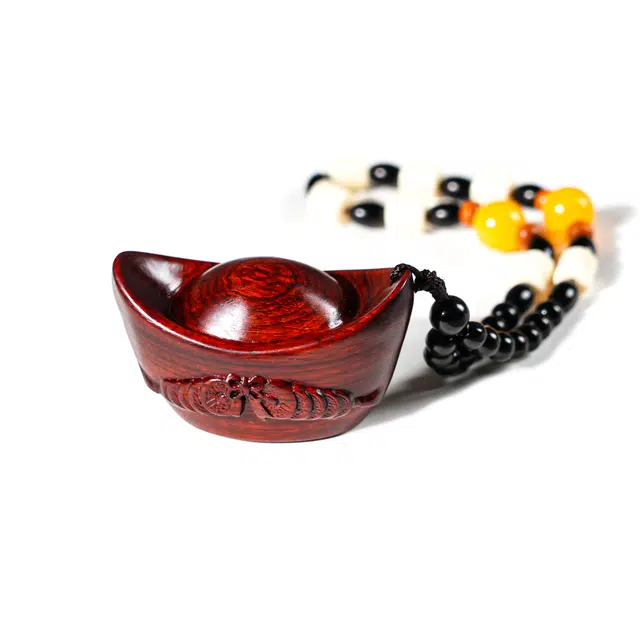 【招财进宝】 灵晔 新中式国潮复古百搭盘玩携带文艺风居家文玩纳福顺遂前程似锦诸事顺遂固化稳定木好运 红花梨 手把件 男女同款情侣款